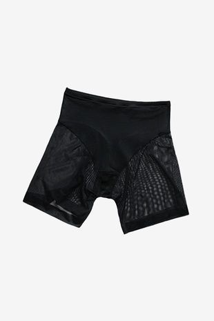 Женские панталоны утягивающие с сеточкой большого размера 024-black-3xl фото