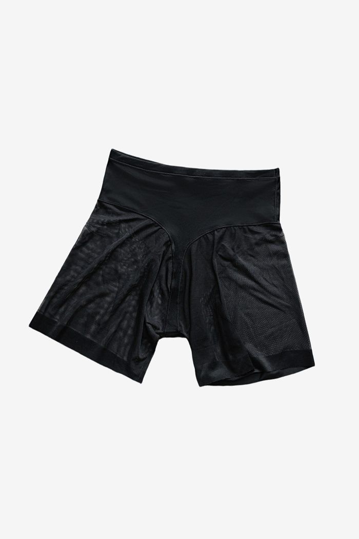 Женские панталоны утягивающие с сеточкой большого размера 024-black-3xl фото