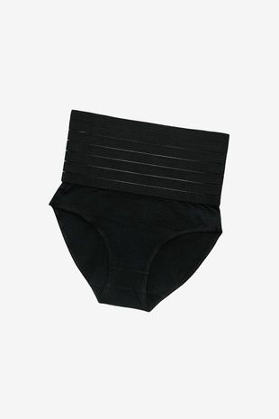 Женские утягивающие корсетные трусики из хлопка 5884-black-l фото